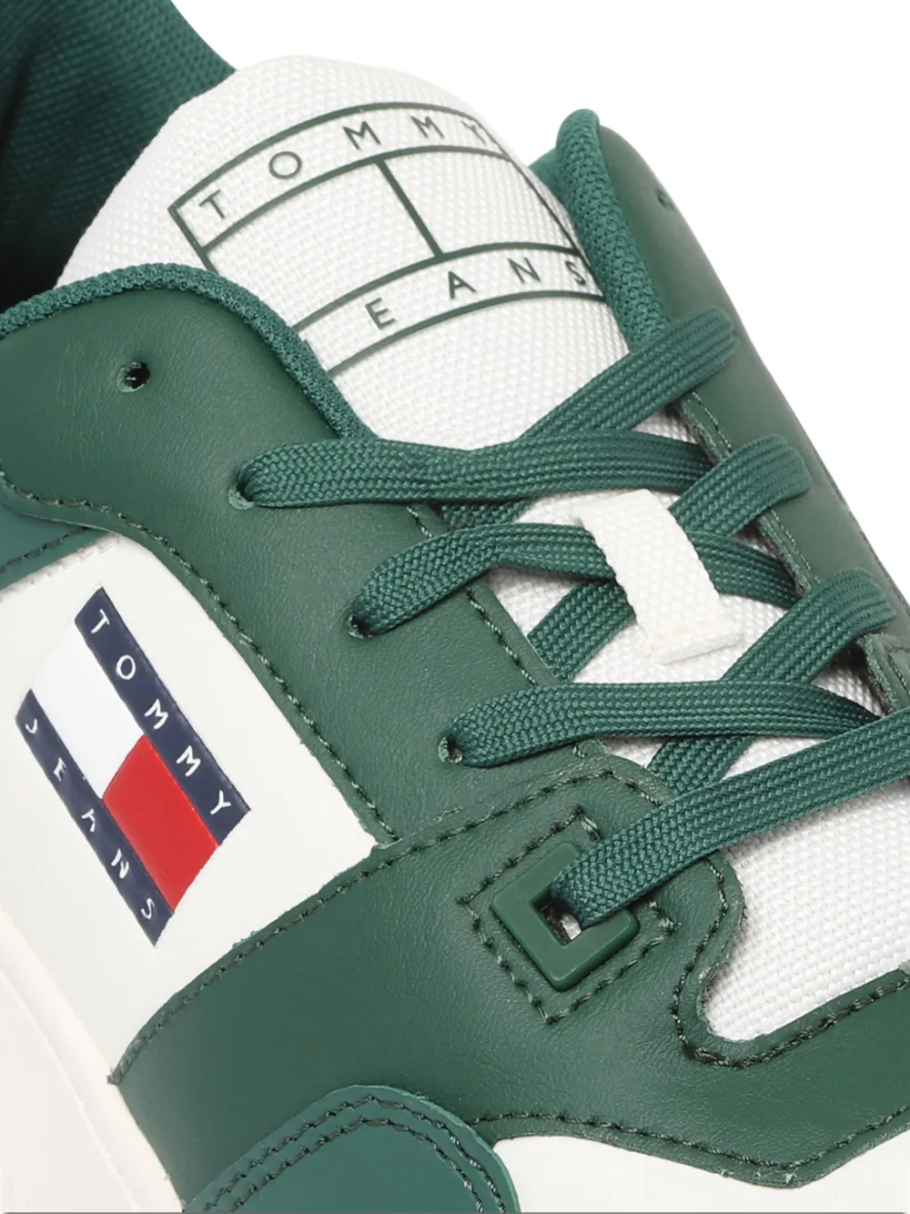 Tommy Jeans leather sneakers Green