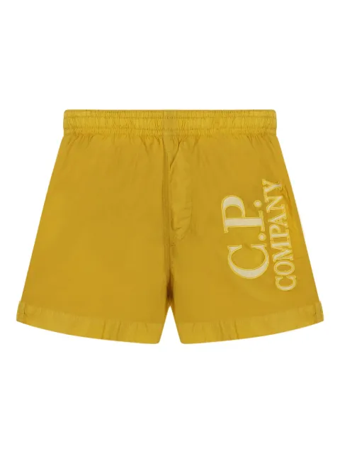 C.P. Company Kids Bermuda de praia com patch de logo