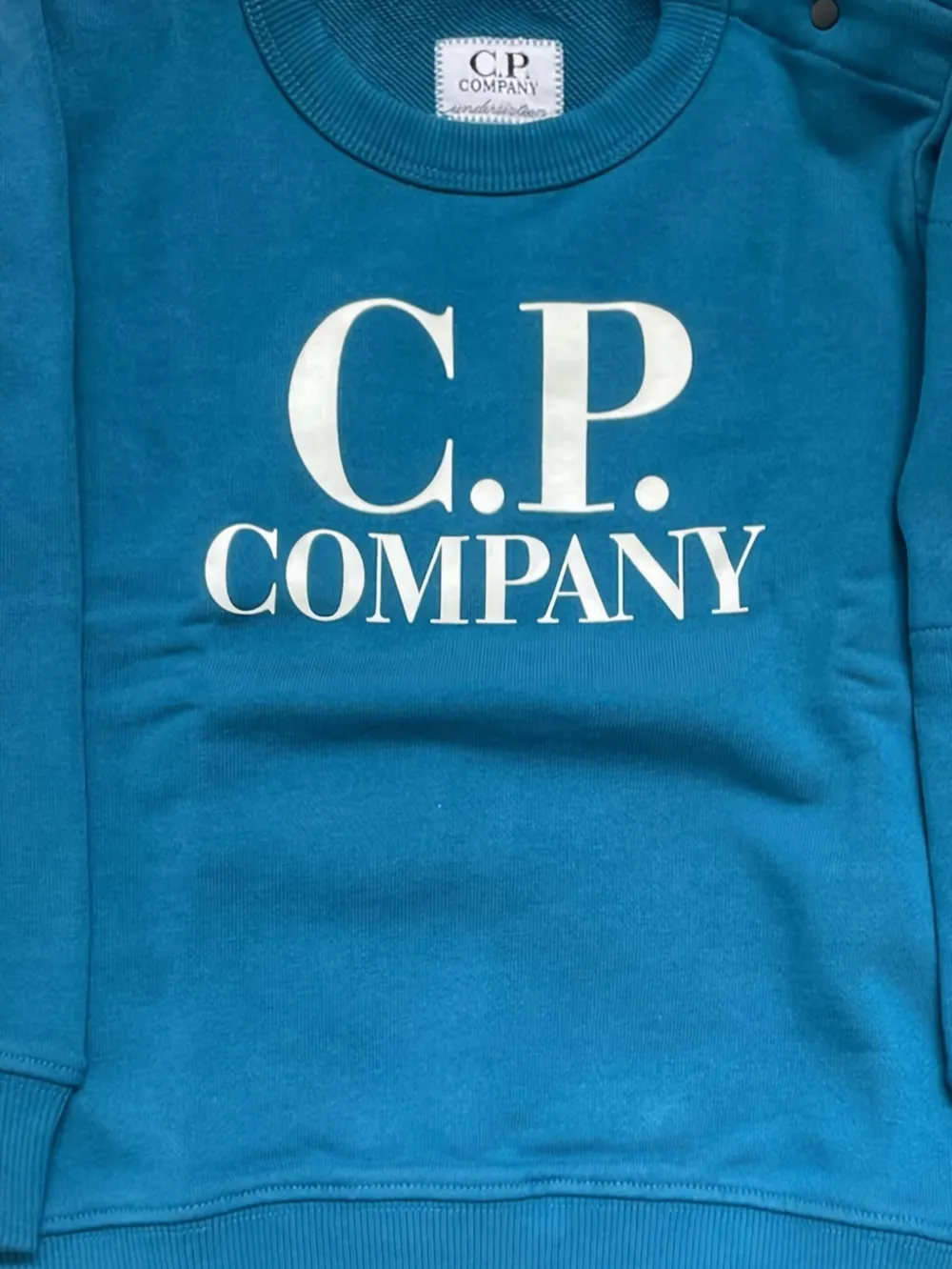 C.P. Company Kids logo-detail crew-neck jumper Blauw