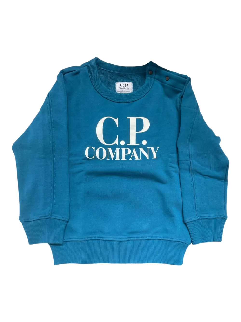 C.P. Company Kids logo-detail crew-neck jumper Blauw