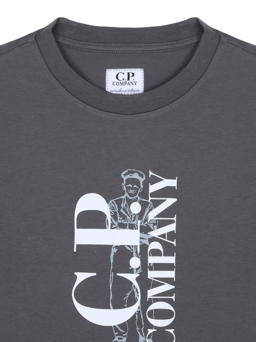 C.P. Company Kids T-shirt met logoprint Grijs