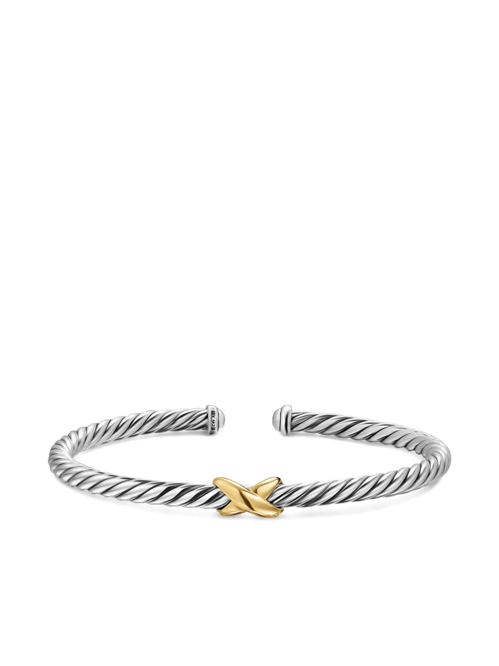 David Yurman 14K yellow gold and sterling silver Cable Flex X Station bangle | Image 2