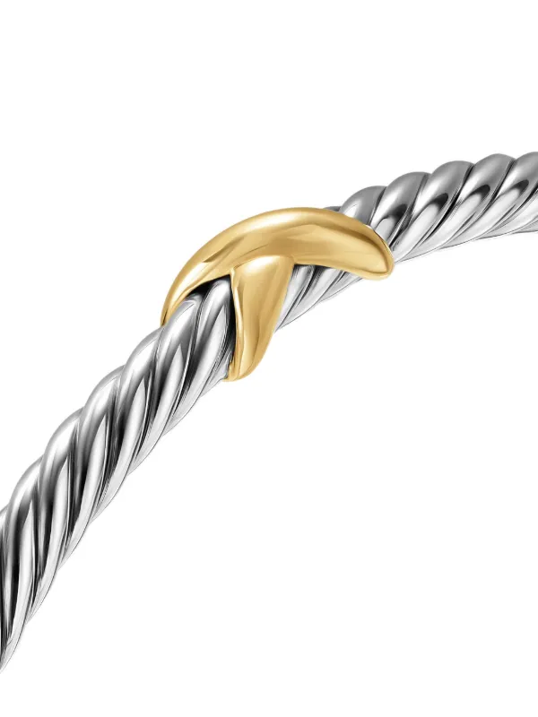 David Yurman Cable Flex X Station バングル 14Kイエローゴールド