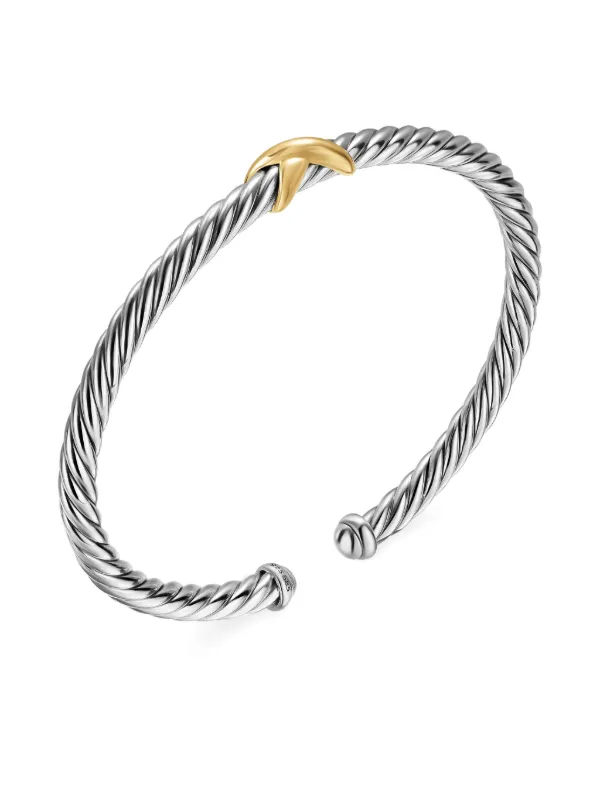 David Yurman Cable Flex X Station バングル 14Kイエローゴールド