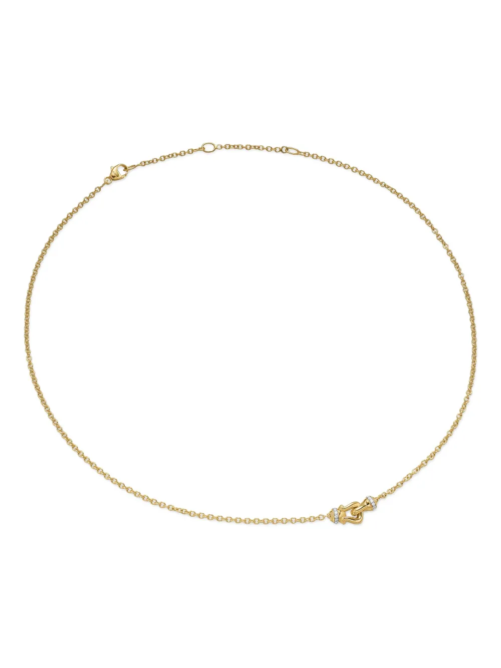 David Yurman 18K yellow gold Petite Buckle diamond necklace - ゴールドトーン David Yurman 18K yellow gold Petite Buckle diamond necklace - ゴールドトーン