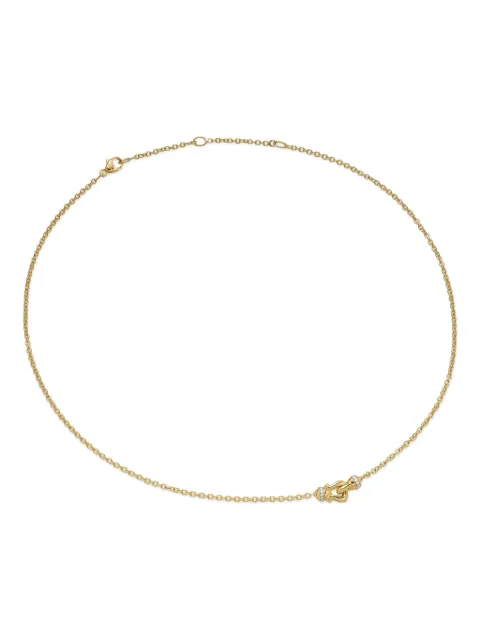 David Yurman 18K yellow gold Petite Buckle diamond necklace