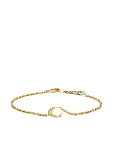 David Yurman 18K yellow gold Petite Pavé Initial diamond bracelet