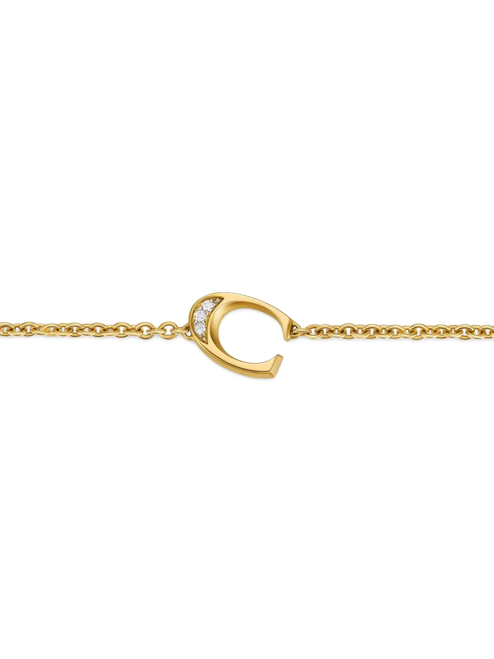 David Yurman 18k Yellow Gold Petite Pavé Initial Diamond Bracelet In Gold