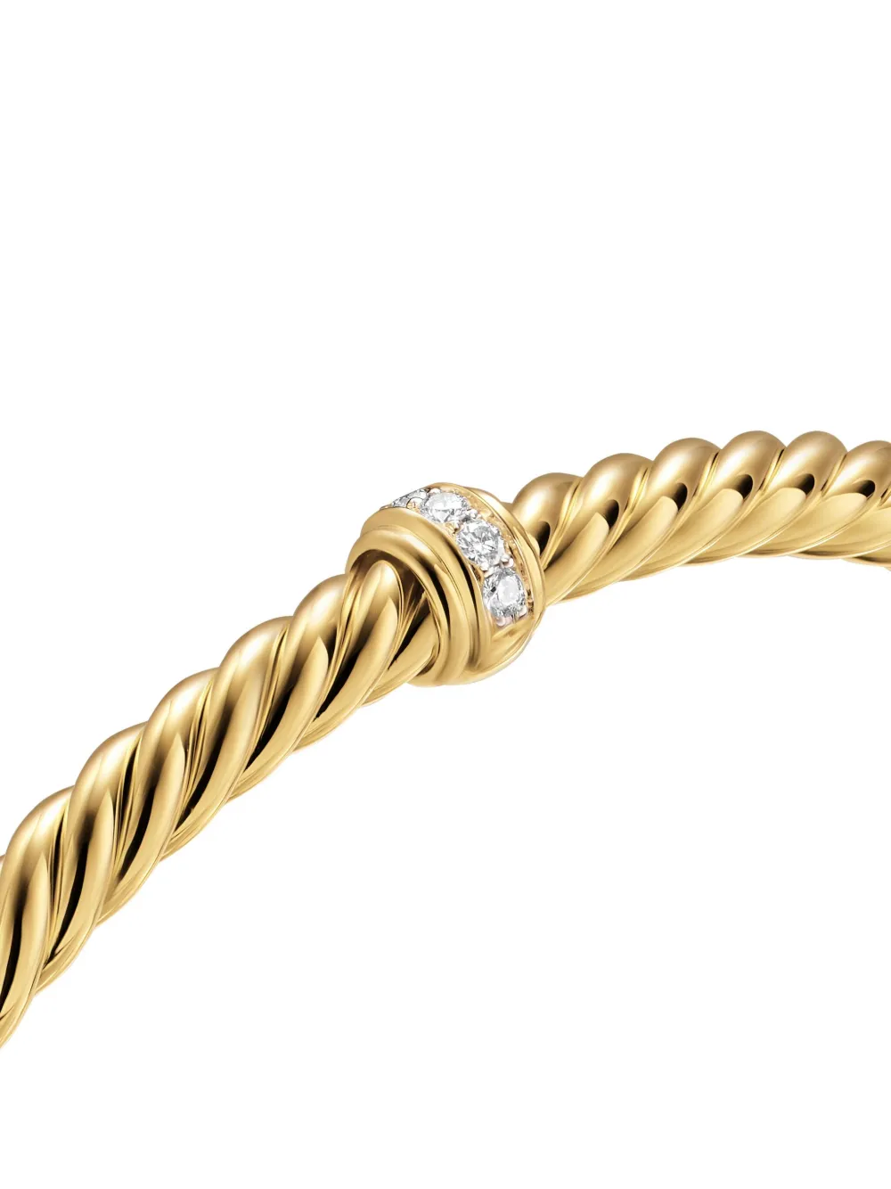 David Yurman 18k Yellow Gold Cablespira® Flex Station Diamond Bangle In Gold