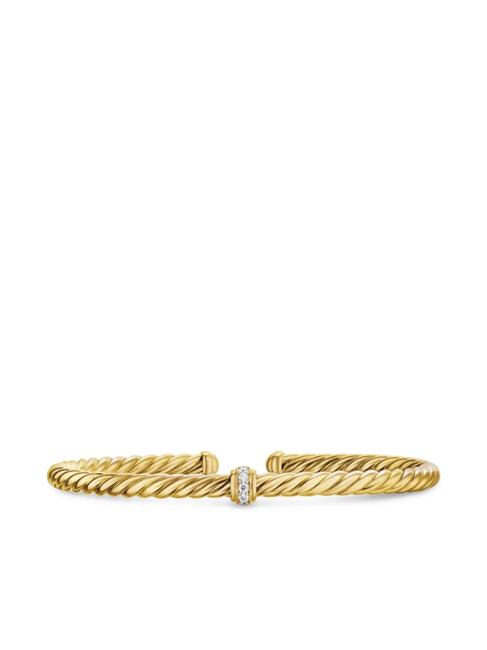 David Yurman Cablespira® Flex Station ダイヤモンド バングル 18Kイエローゴールド - David Yurman Cablespira® Flex Station ダイヤモンド バングル 18Kイエローゴールド -