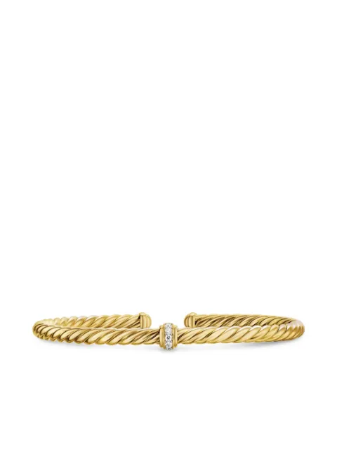 David Yurman 18K yellow gold Cablespira® Flex Station diamond bangle