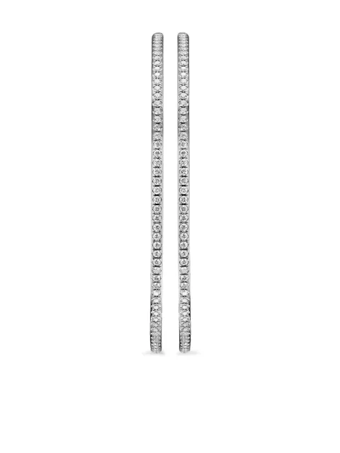 David Yurman arracadas en plata de ley con diamante