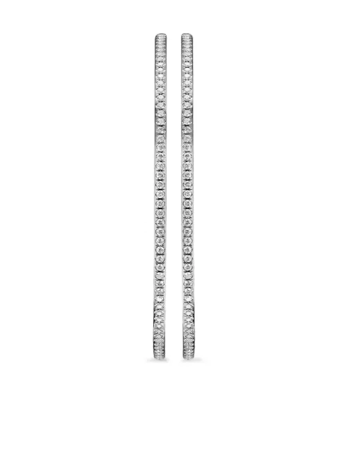 Créoles en sterling pavées de diamant - David Yurman - Modalova