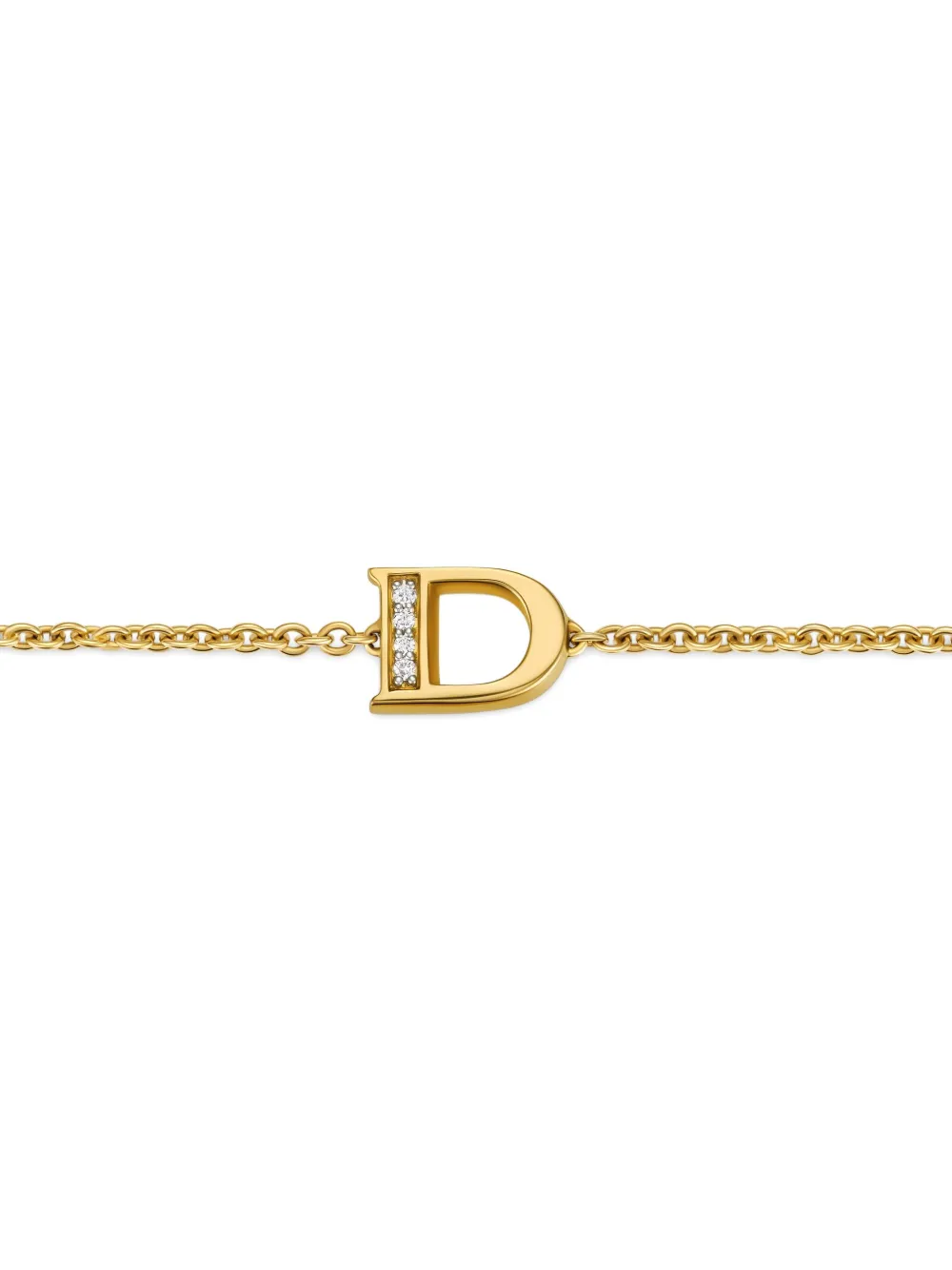 David Yurman 18k Yellow Gold Petite Pavé Initial Diamond Bracelet In Gold