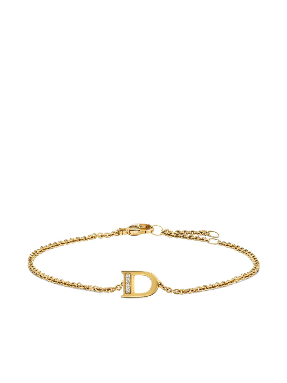 David Yurman Petite Pavé Initial 18K黄金钻石手链 | 金色 | Image 1