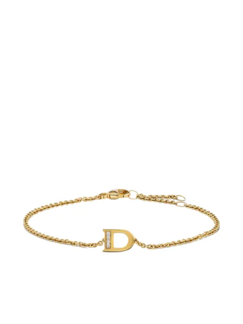 David Yurman pulsera Petite Pavé Initial en oro amarillo de 18kt con diamante