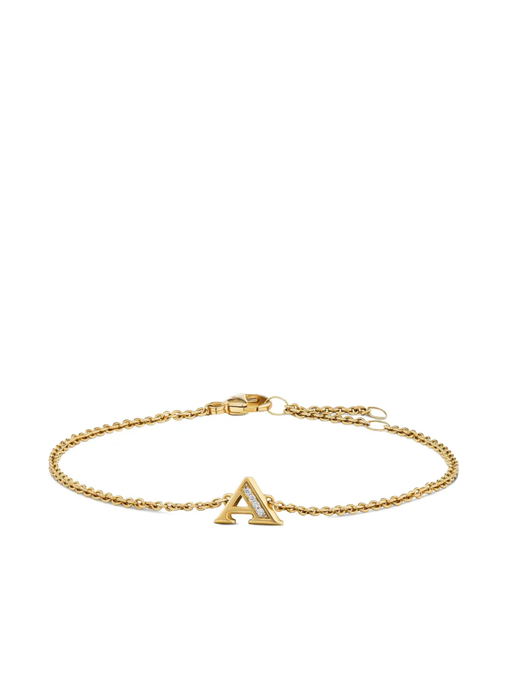 David Yurman Petite Pavé Initial 18K黄金钻石手链 | 金色 | Image 1