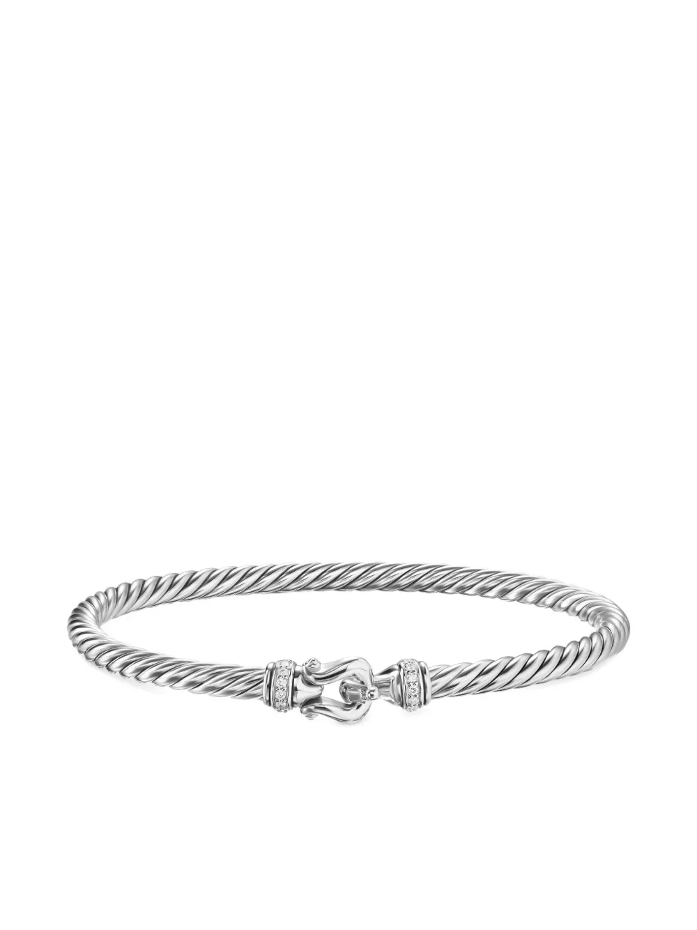 David Yurman sterling silver Cable Flex diamonds bracelet | Image 2