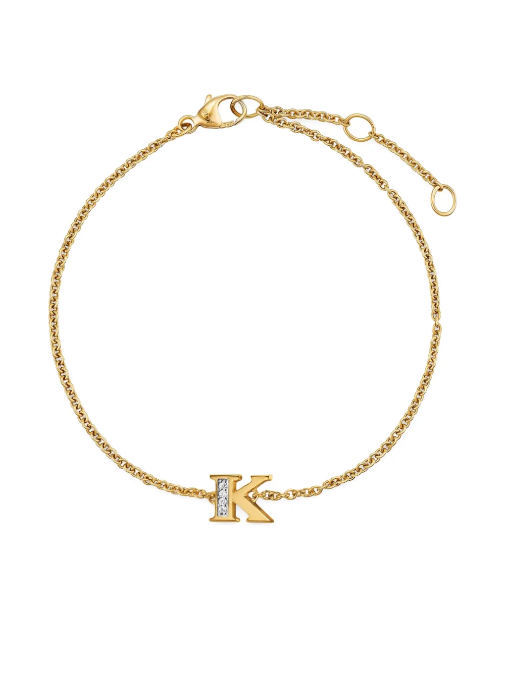 David Yurman bracelet Petite Pavé Initial en or jaune 18ct pavé de diamant | Image 2