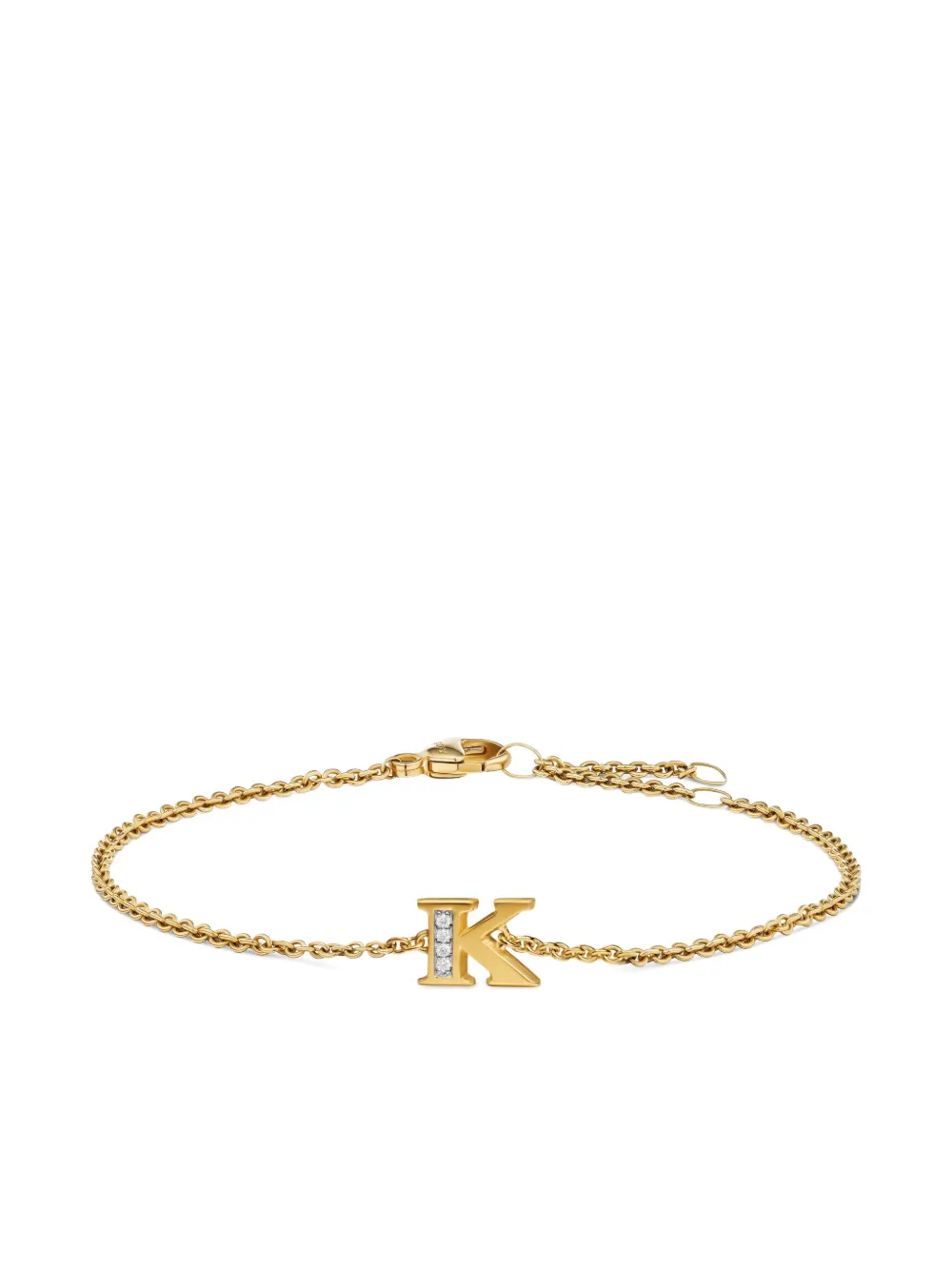 David Yurman bracelet Petite Pavé Initial en or jaune 18ct pavé de diamant | or | Image 1