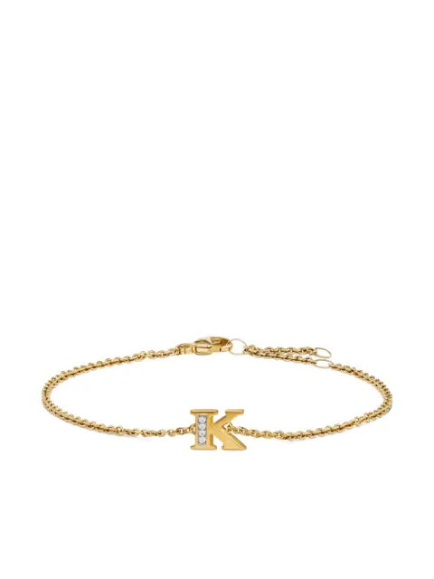 David Yurman 18K yellow gold Petite Pavé Initial diamonds bracelet