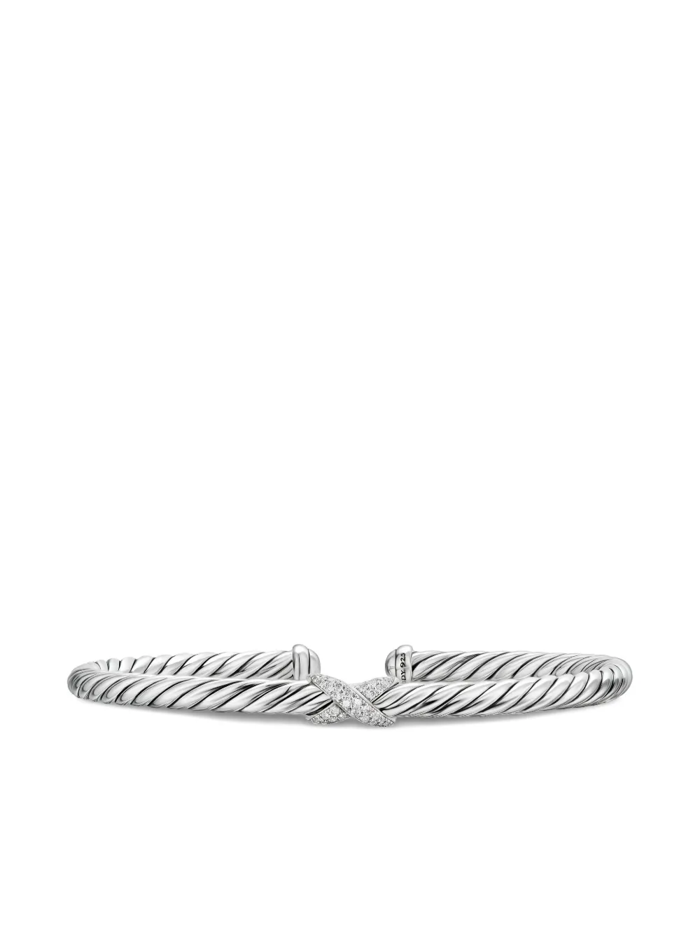 David Yurman Cable Flex X Station ダイヤモンド バングル スターリングシルバー - シルバートーン David Yurman Cable Flex X Station ダイヤモンド バングル スターリングシルバー - シルバートーン