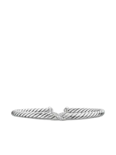 David Yurman sterling-silver Cable Flex X Station diamond bangle