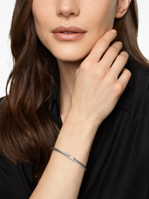 203jewelry シルバー ダイヤモンド スター バングル David Yurman Cable Flex X Station ダイヤモンド バングル