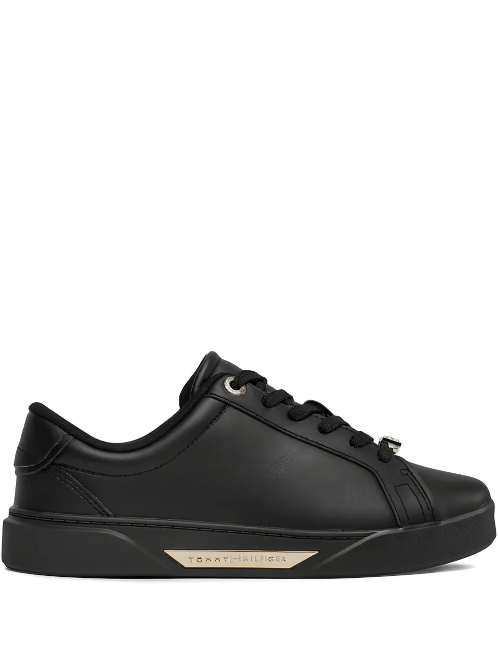 Tommy Hilfiger Leren sneakers Zwart