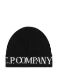 C.P. Company Kids intarsia-knit logo beanie - Black