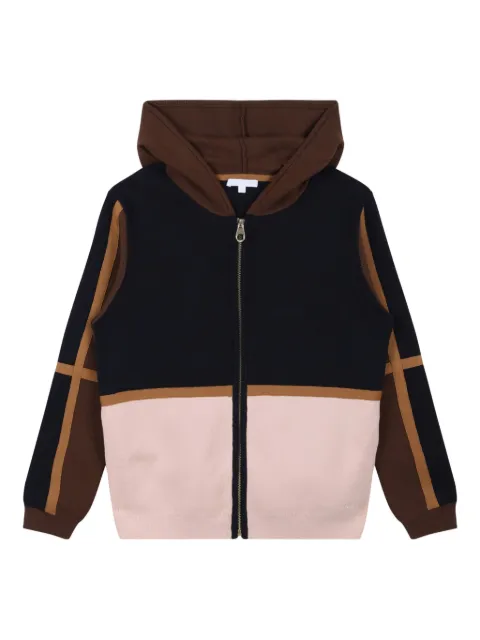 Chloé Kids cárdigan con capucha y diseño color block