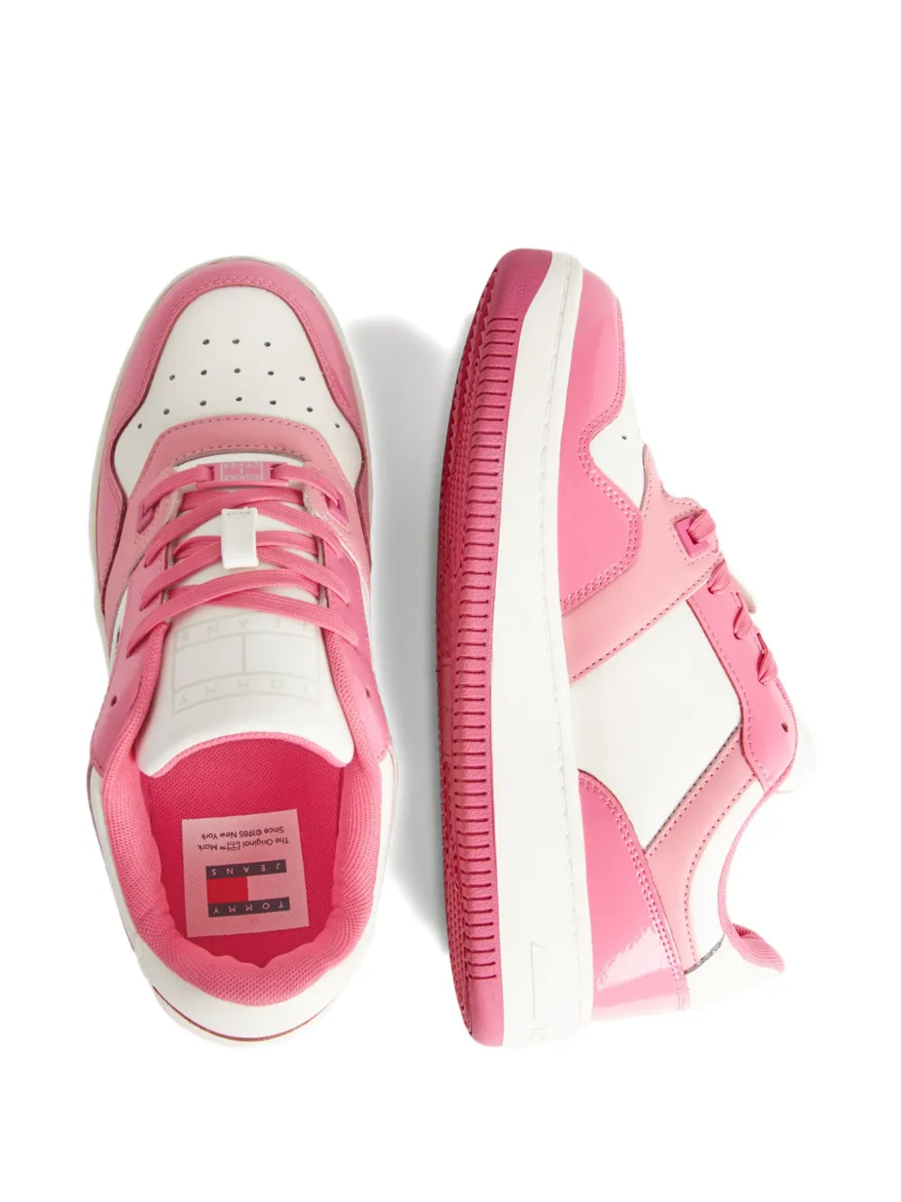 Tommy Jeans leather sneakers Pink