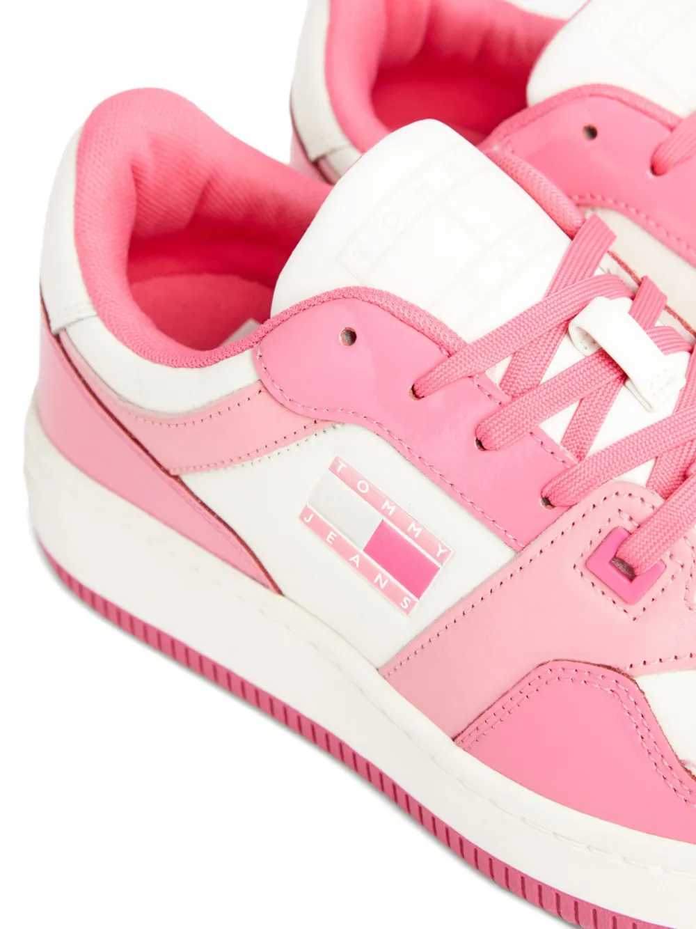 Tommy Jeans leather sneakers Pink