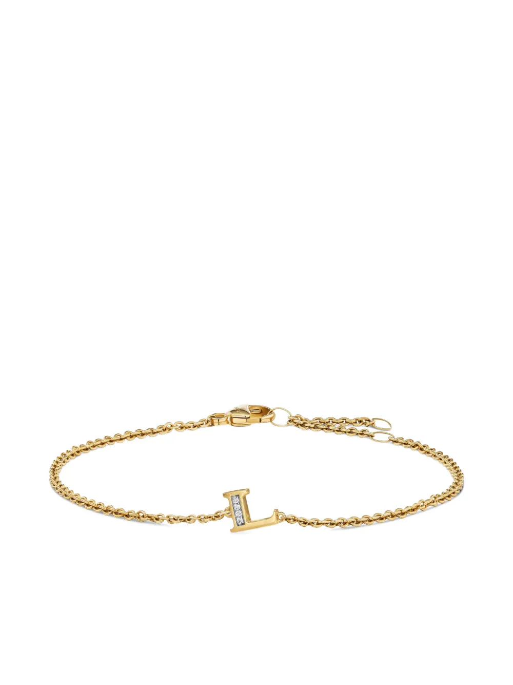 David Yurman bracelet Petite Pavé Initial en or jaune 18ct pavé de diamant | or | Image 1