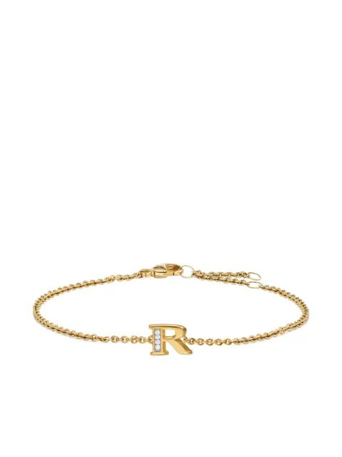 David Yurman 18K yellow gold Petite Pavé Initial diamonds bracelet
