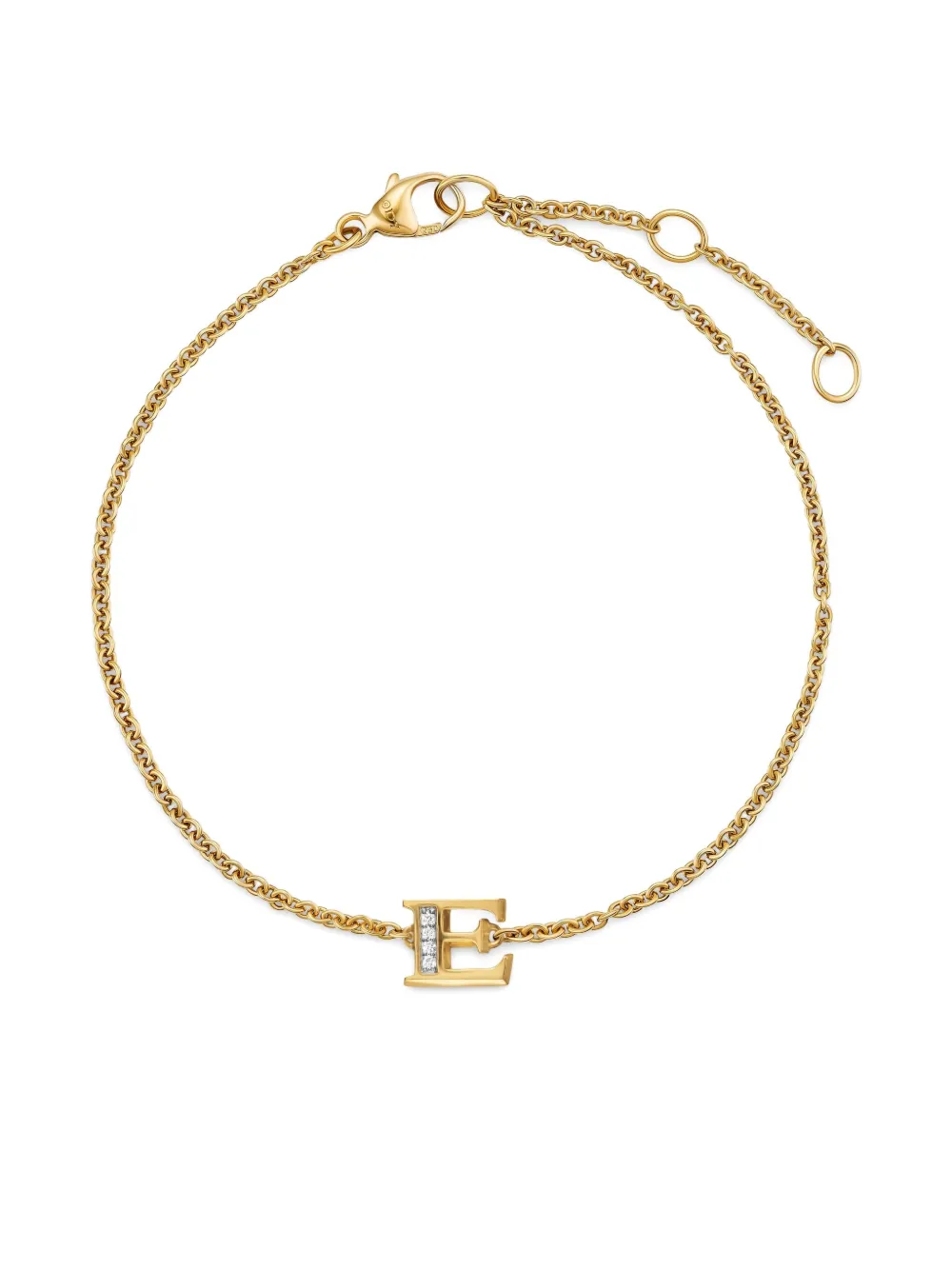 David Yurman bracelet Petite Pavé Initial en or jaune 18ct pavé de diamant | Image 2