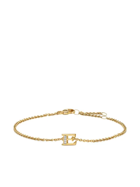 David Yurman 18K yellow gold Petite Pavé Initial diamonds bracelet