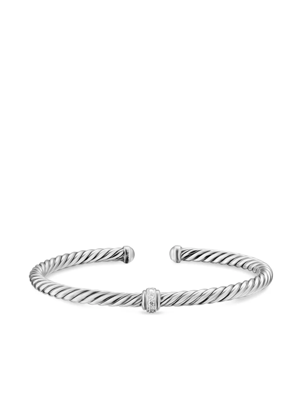David Yurman sterling silver Cable Flex Station diamond bangle | Image 2