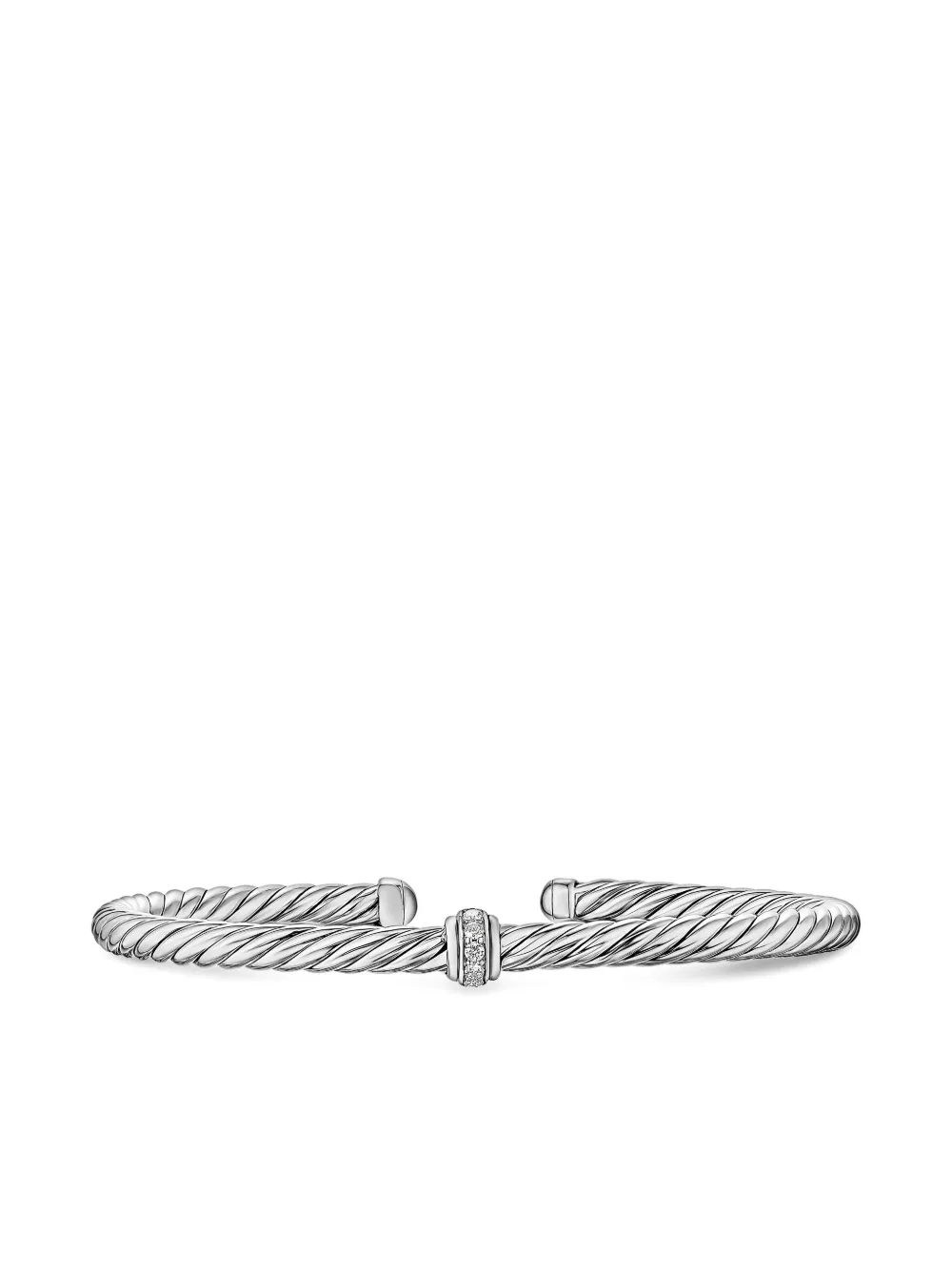 David Yurman Cable Flex Station ダイヤモンド バングル スターリングシルバー - シルバートーン David Yurman Cable Flex Station ダイヤモンド バングル スターリングシルバー - シルバートーン