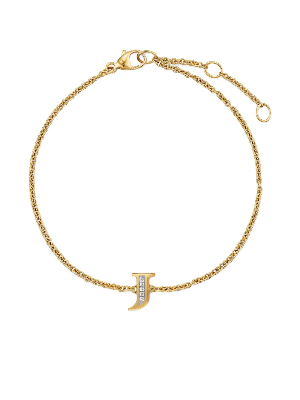 David Yurman bracelet Petite Pavé Initial en or jaune 18ct pavé de diamant | Image 2