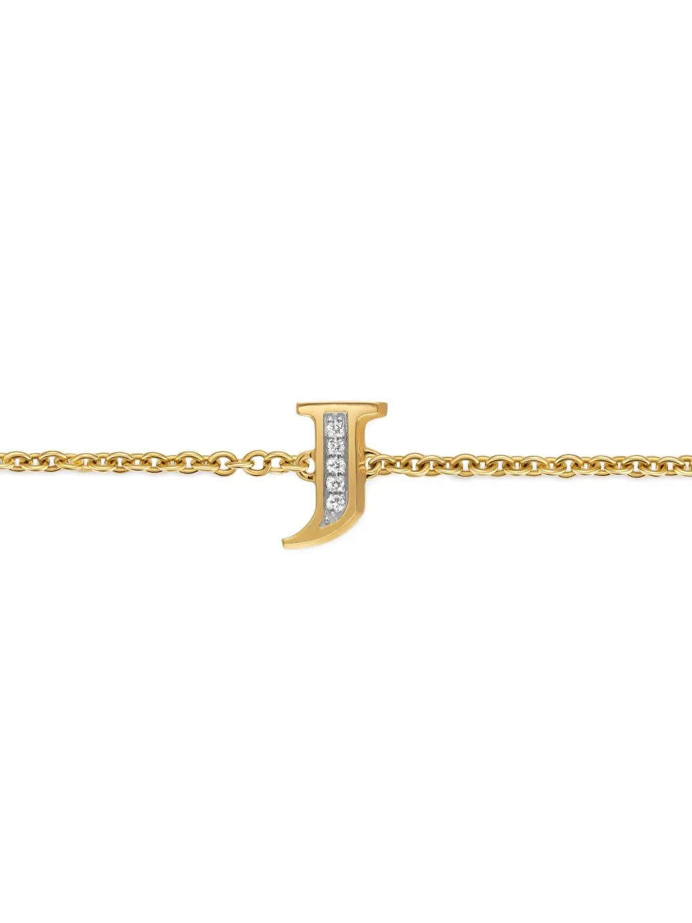 David Yurman 18k Yellow Gold Petite Pavé Initial Diamonds Bracelet