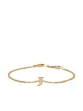 David Yurman 18K yellow gold Petite Pavé Initial diamonds bracelet