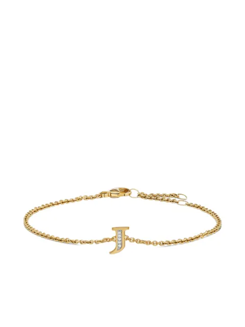 David Yurman bracelet Petite Pavé Initial en or jaune 18ct pavé de diamant