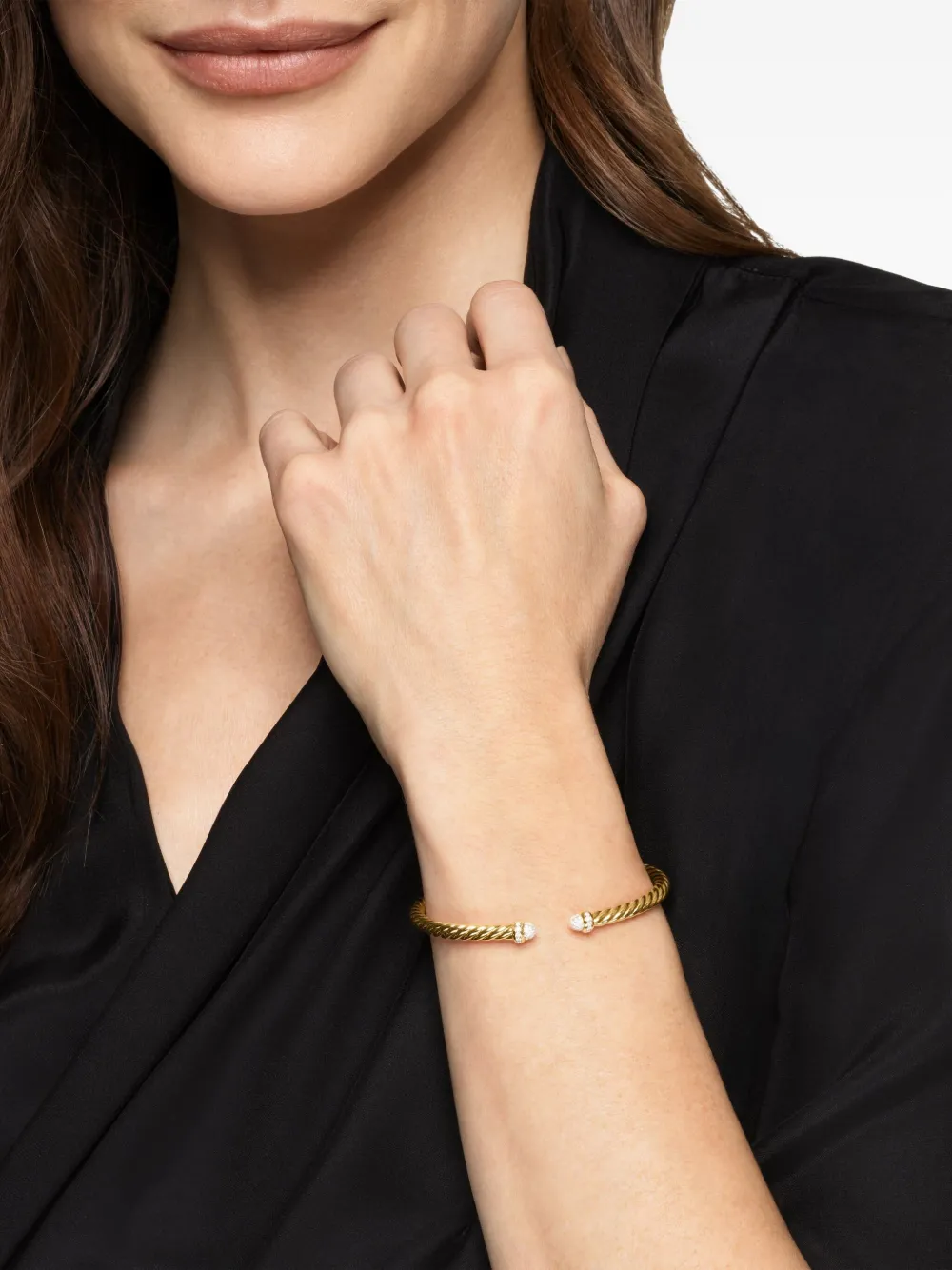 David Yurman 케이블스파이라® 플렉스 18K 옐로 골드 다이아몬드 뱅글 | Image 2