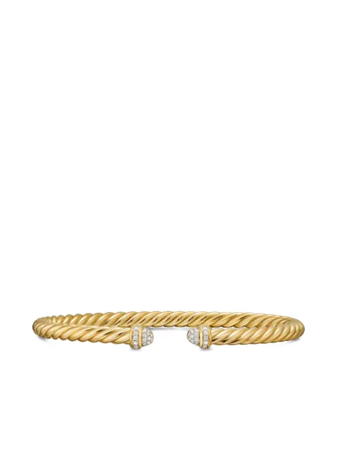David Yurman bracelet jonc Cablespira® Flex en or 18ct serti de diamant