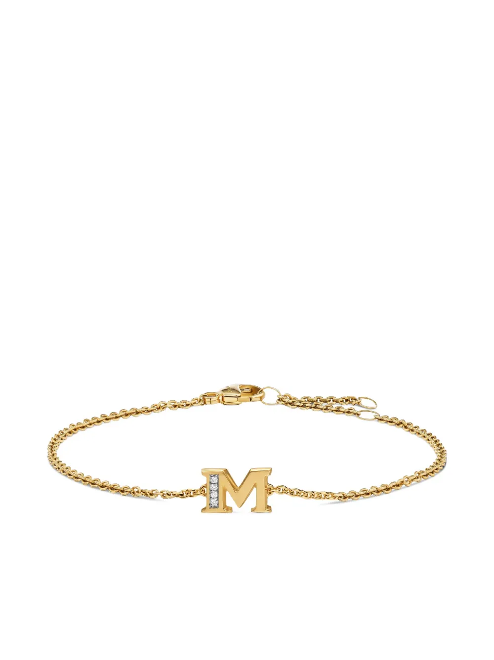 David Yurman bracelet Petite Pavé Initial en or jaune 18ct pavé de diamant | or | Image 1