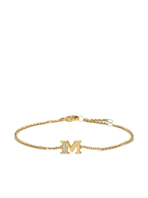 David Yurman 18K yellow gold Petite Pavé Initial diamonds bracelet