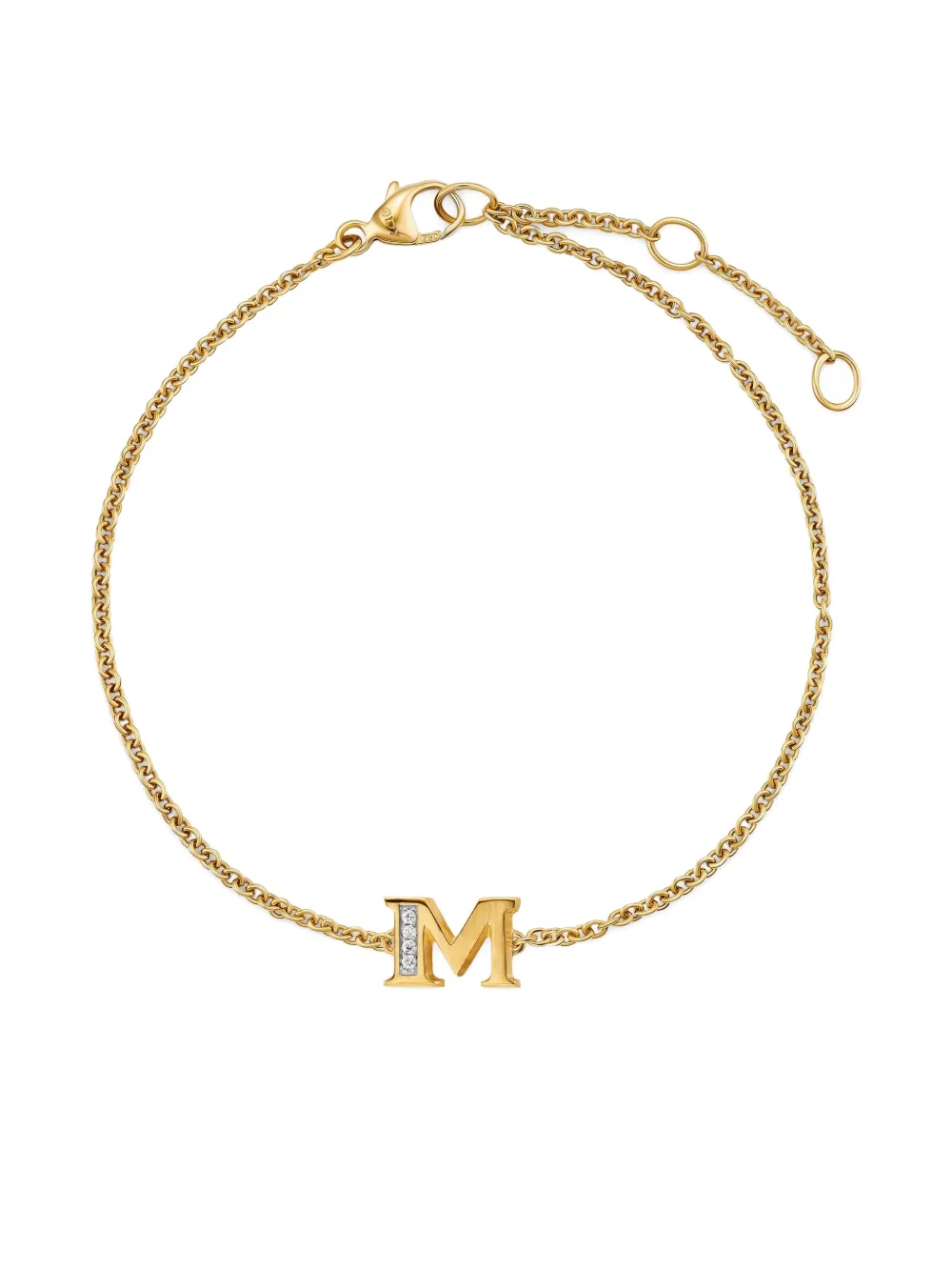 David Yurman bracelet Petite Pavé Initial en or jaune 18ct pavé de diamant | Image 2
