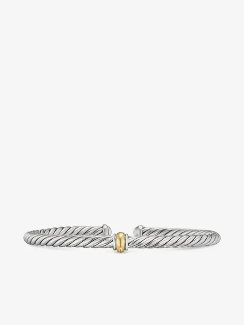 David Yurman 14K yellow gold Cable Flex Station bracelet