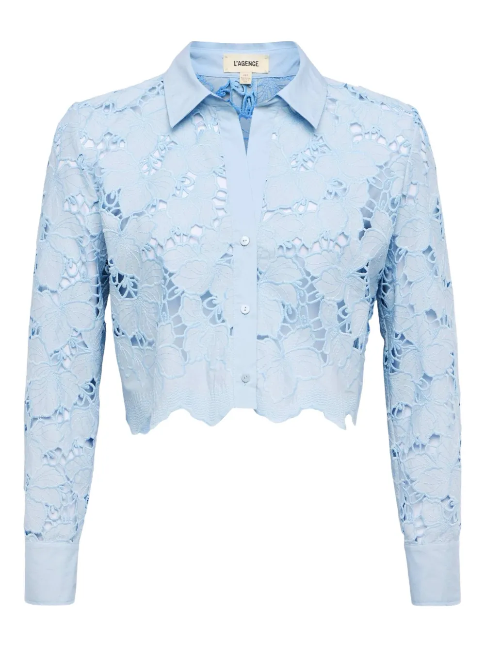 L'Agence Seychelle  floral lace button-down shirt | Blue | Image 1
